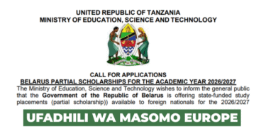 Belarus Government Scholarships 2026 for Tanzanian Students