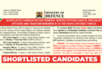 KDF Shortlisted Candidates 2025