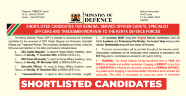 KDF Shortlisted Candidates 2025