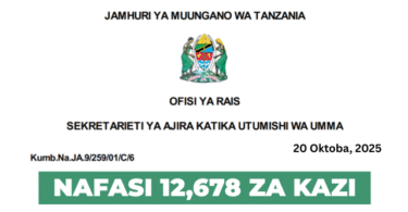 PSRS (Utumishi) 12678 Vacancies October 2025