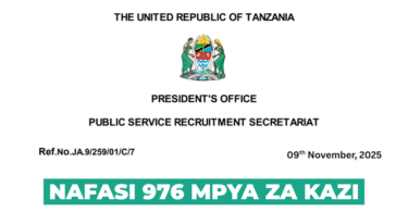 PSRS (Utumishi) 976 Vacancies November 2025