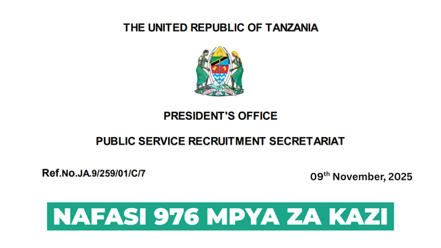 PSRS (Utumishi) 976 Vacancies November 2025