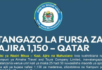 Fursa za Ajira 1150 Qatar 2026