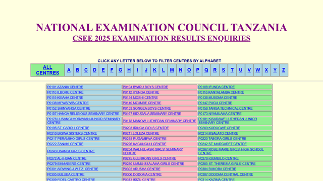 NECTA Releases Form Four Results 2025