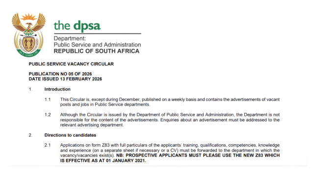 DPSA Circular 05 of 2026