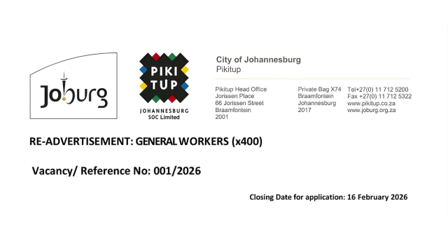 Pikitup 400 General Workers Johannesburg February 2026