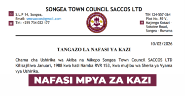 Songea Town Council Savings and Credit Cooperative Society (SACCOS) LTD