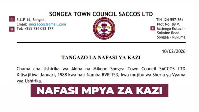 Songea Town Council Savings and Credit Cooperative Society (SACCOS) LTD