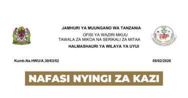 Uyui District Council Announces 2 Job Vacancies for Qualified Tanzanians February 2026