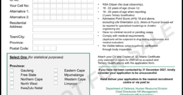 2026 Military Skills Development System (MSDS) Application Form – 2027 Intake Now Open