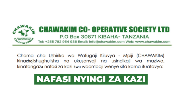 CHAWAKIM Co-operative Society Vacancies April 2026