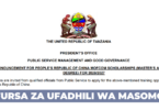 Chinese Government (MOFCOM) Scholarship for Tanzanians 2026 (Fully Funded)