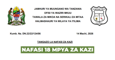 Itilima District Council 18 Vacancies March 2026