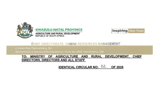 KwaZulu-Natal Department of Agriculture and Rural Development EPWP x162 Vacancies