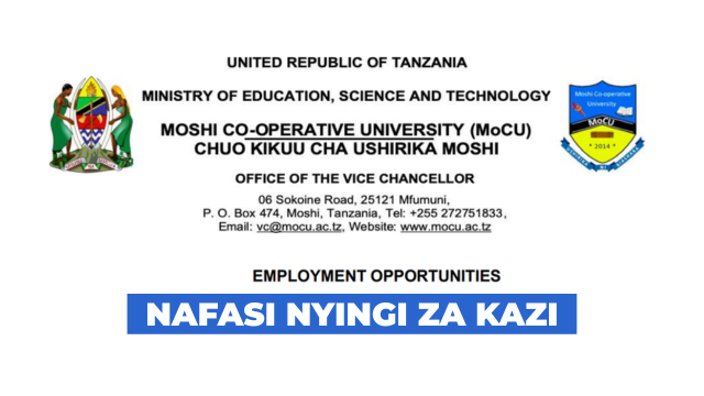Moshi Co-operative University (MoCU) Vacancies March 2026