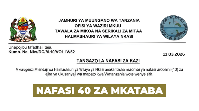 Nkasi District Council 40 Contract Vacancies March 2026