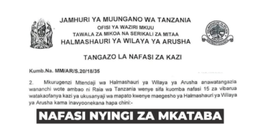 Arusha District Council 15 Temporary Vacancies April 2026