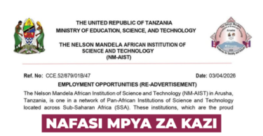 NM-AIST Vacancies April 2026