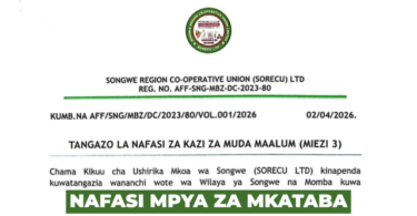 Songwe Region Co-operative Union (SORECU Ltd) Vacancies 2026