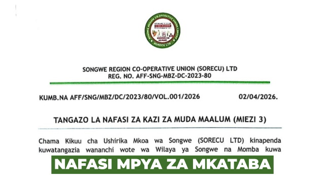 Songwe Region Co-operative Union (SORECU Ltd) Vacancies 2026