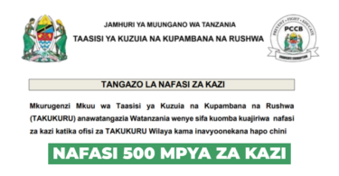 TAKUKURU 500 Vacancies 2026