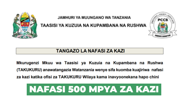 TAKUKURU 500 Vacancies 2026