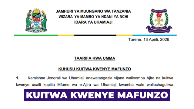 Uhamiaji Call for Training April 2026