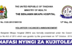 Benjamin Mkapa Hospital Volunteer Vacancies May 2026