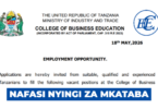 College of Business Education (CBE) Contract Vacancies 2026