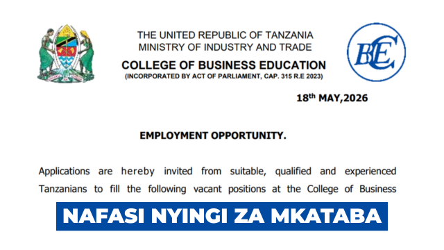 College of Business Education (CBE) Contract Vacancies 2026