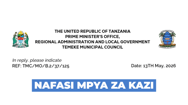 Temeke Municipal Council Vacancies May 2026