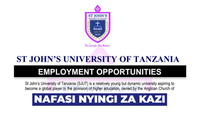 St John’s University of Tanzania (SJUT) 11x Vacancies June 2026