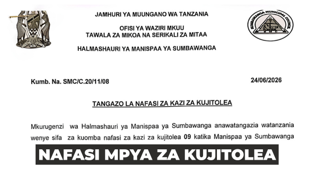 Sumbawanga Municipal Council 11 Volunteer Vacancies Teachers and Drivers
