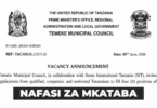 Temeke Municipal Council Vacancies June 2026