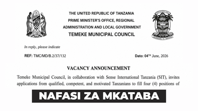 Temeke Municipal Council Vacancies June 2026