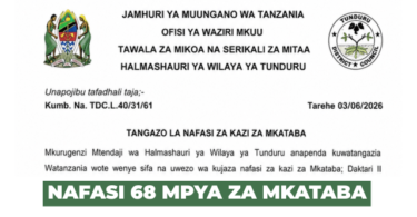 Tunduru District Council 68 Contract Vacancies June 2026