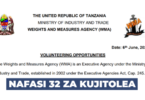 Weights and Measures Agency (WMA) 32x Volunteer Vacancies 2026
