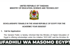 Egypt Scholarships 20262027 for Tanzanian Students Fully Funded