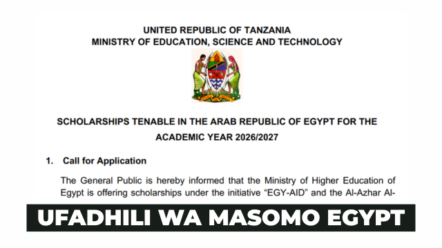 Egypt Scholarships 20262027 for Tanzanian Students Fully Funded