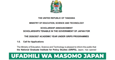 GRIPS Japan Scholarships 2026/2027 for Tanzanian Students (Fully Funded & Partially Funded)