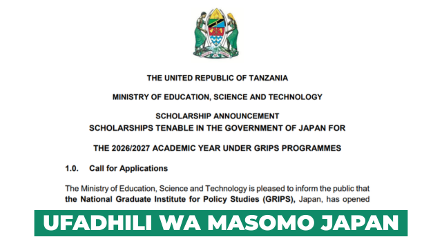 GRIPS Japan Scholarships 2026/2027 for Tanzanian Students (Fully Funded & Partially Funded)