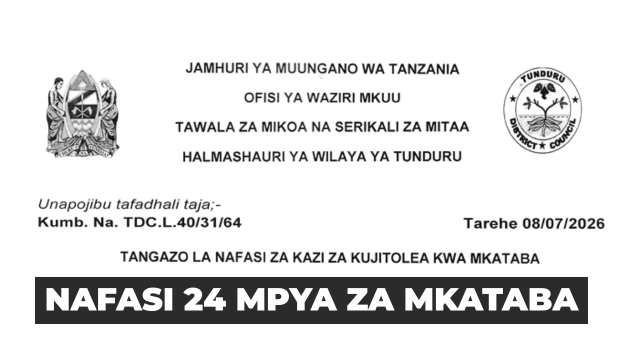 Tunduru District Council 24 Health Contract Vacancies 2026