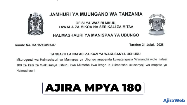 180 Vacancies Open at Ubungo Municipal Council