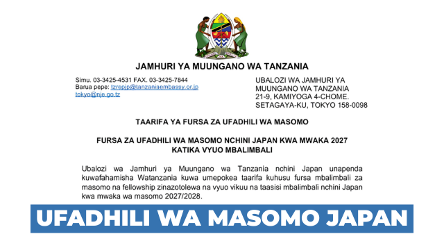 Japan Scholarships 2027 for Tanzanian Students