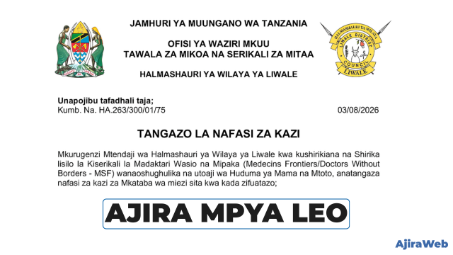 Liwale District Council Vacancies 2026