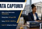 Office of the Chief Justice Data Capturer Vacancy 2026 – Grade 12, No Experience Required