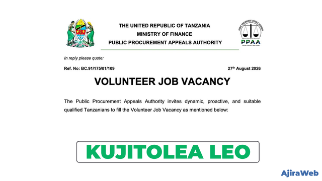 PPAA Volunteer Job Vacancy 2026