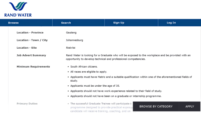 Rand Water Graduate Programme 2026: Build Supply Chain Skills Through 24 Months of Training