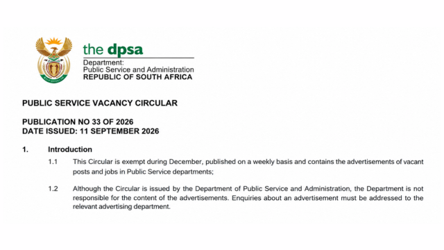 DPSA Circular 33 of 2026