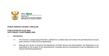 DPSA Vacancy Circular 34 of 2026
